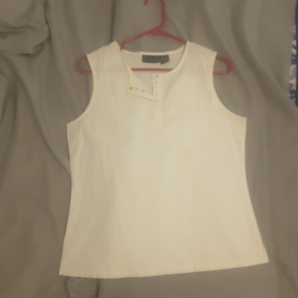 Women's relativity size large white tank top